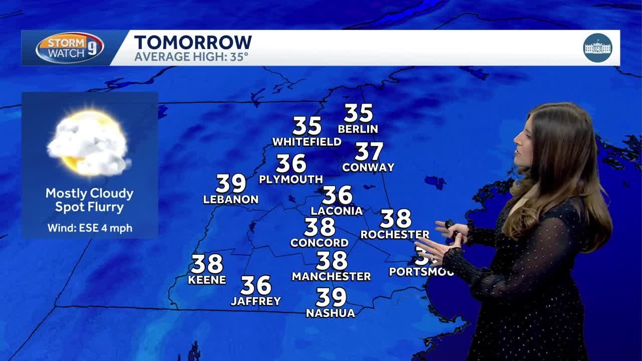 Video: Cloudy Monday ahead, chance of spot flurries