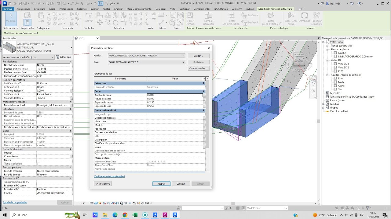 REVIT PARA OBRAS HIDRAULICAS - SESION 02_13/08/2023