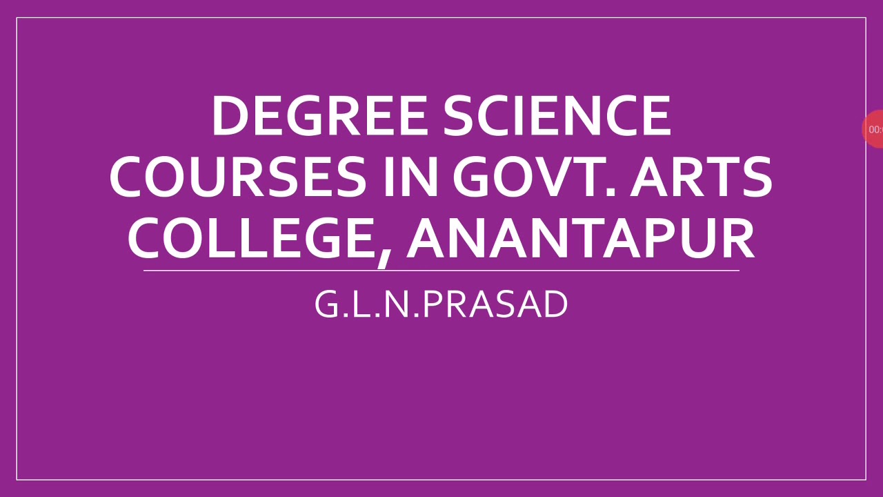 Degree Science courses in Arts College, Anantapur
