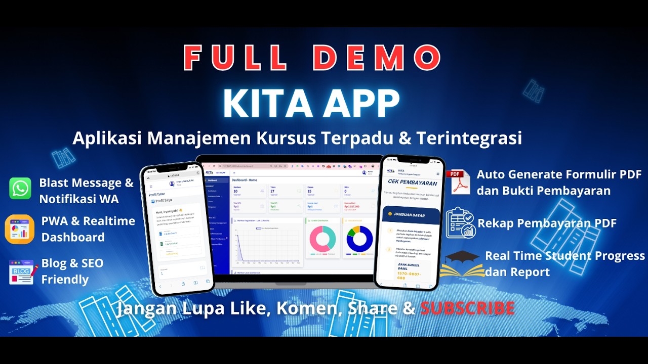 FULL DEMO: Aplikasi Manajemen Kursus Bahasa Inggris Terpadu - Kampung Inggris Tempirai PALI
