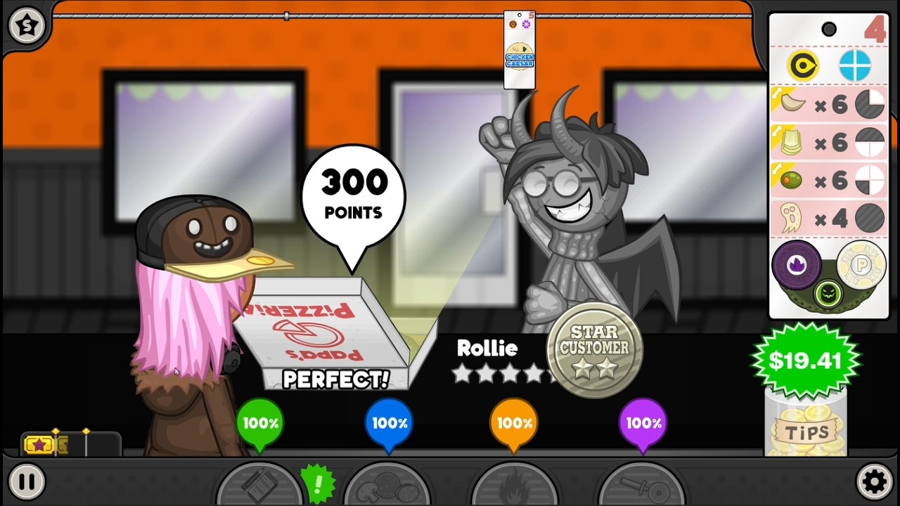 Papa's Pizzeria Deluxe! - 4th Halloween (Perfect Day)
