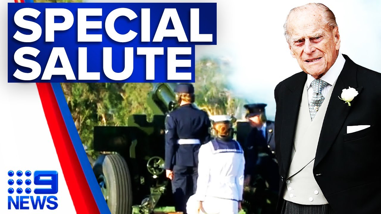 Prince Philip's death marked with 41-gun salute | 9 News Australia