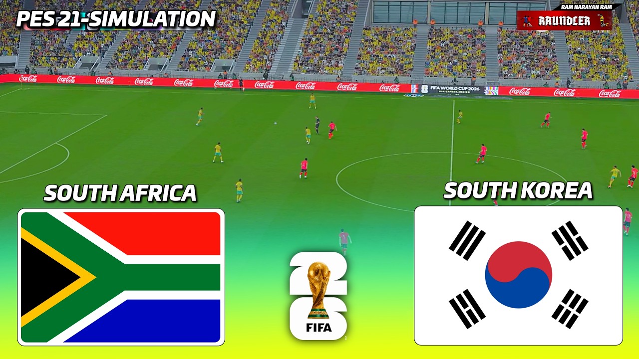 🔴LIVE - South Africa vs South Korea  | FIFA World Cup 2026 | Full Match | PES 21 Football Simulation
