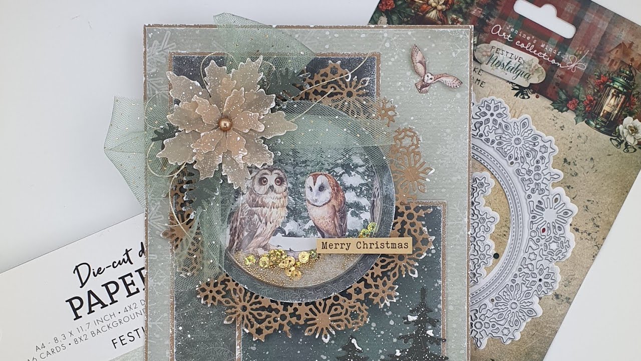 Festive forest shaker pop up kerstkaart met JMA-FN-CD905 van Studiolight