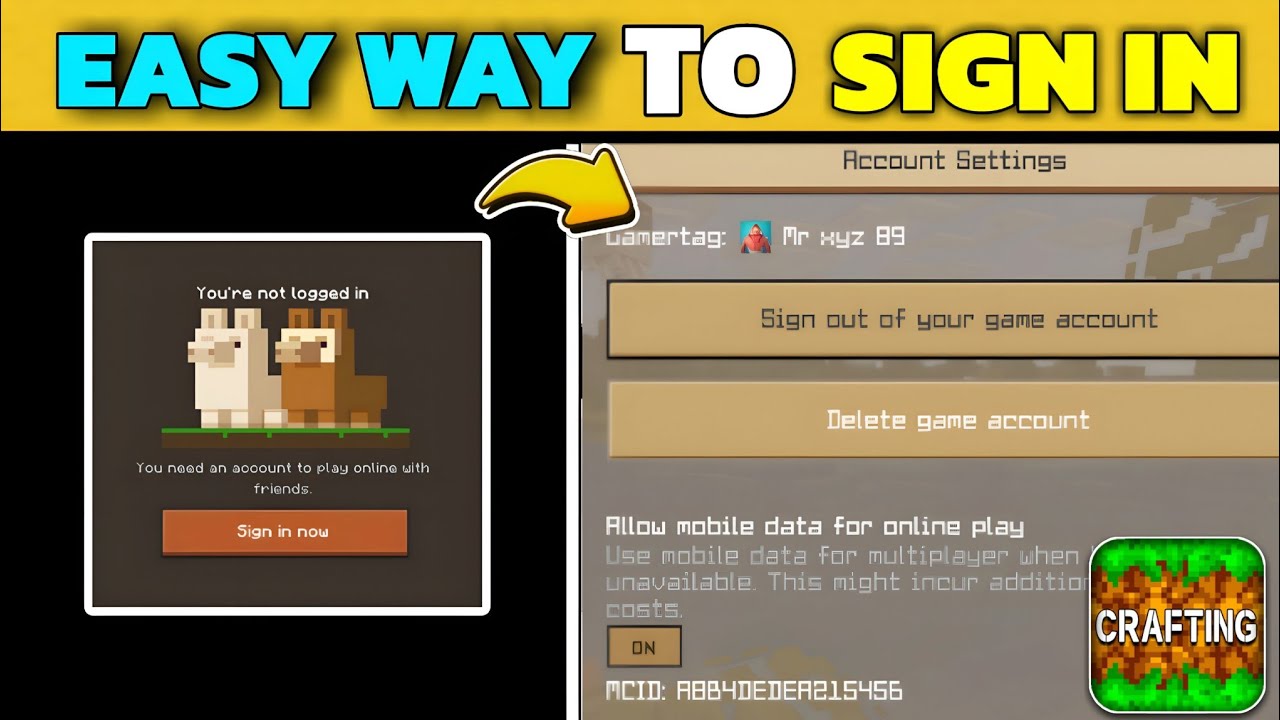 How To Sign-in in crafting and building 🤯 || Best Easy way to sign in 🔥 ||