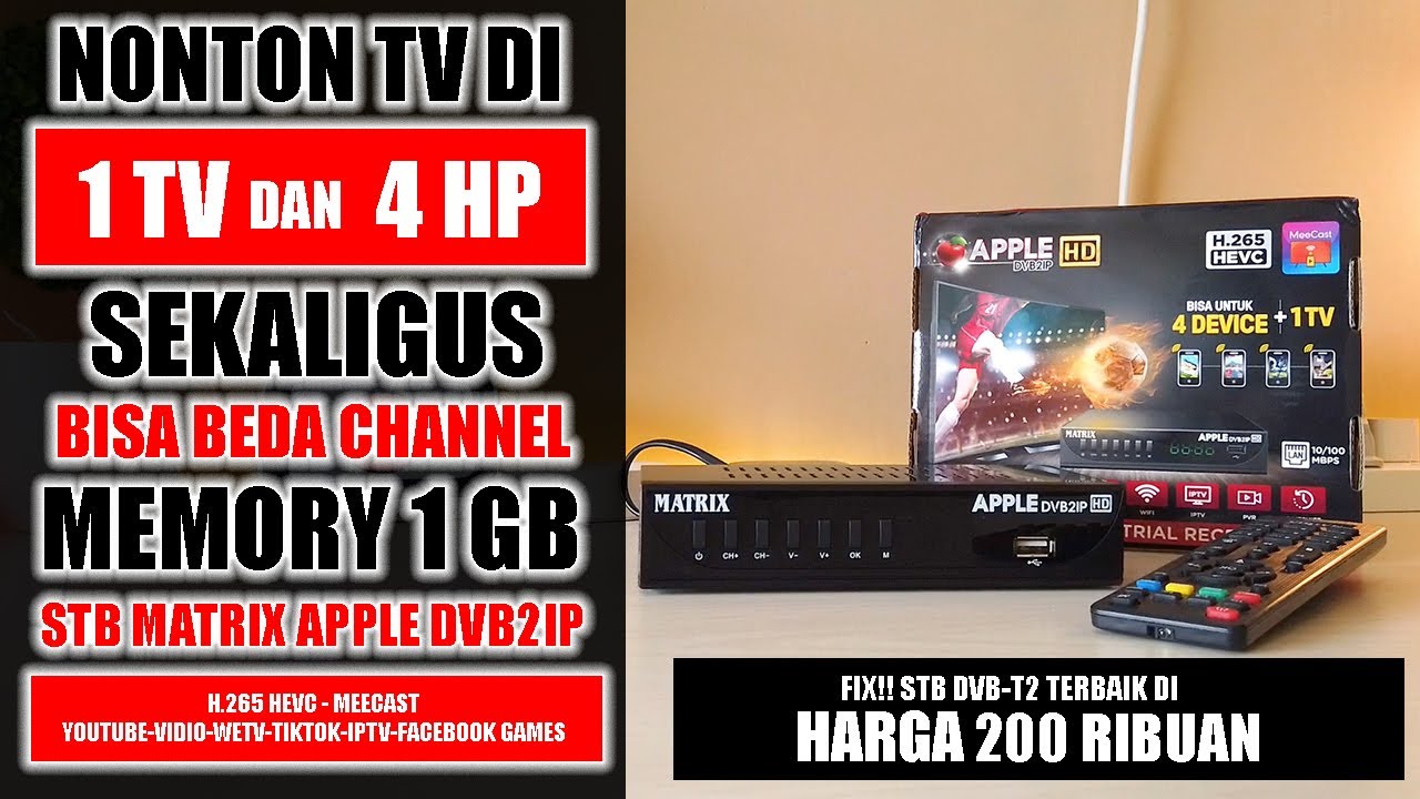 Set top Box Matrix Apple Merah DVB2IP Terbaru