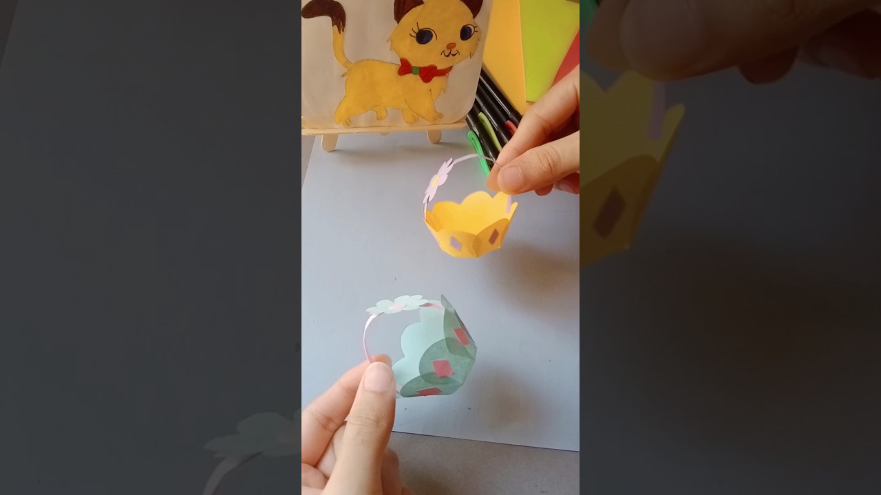 Beautiful Paper Basket😍|Making Paper Basket At Home|Paper Basket For Gift #shorts #diy #basket #easy