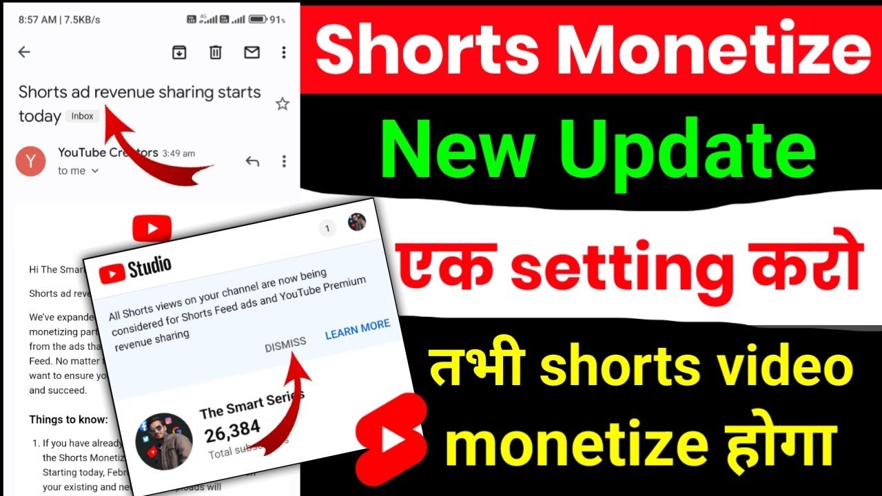 Youtube Shorts Monetization Update | Shorts ad revenue sharing starts today