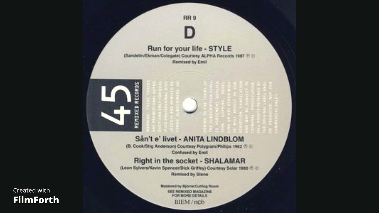 Style - Run For Your Life (1987) / Remix by Emil - Remixed Records 9
