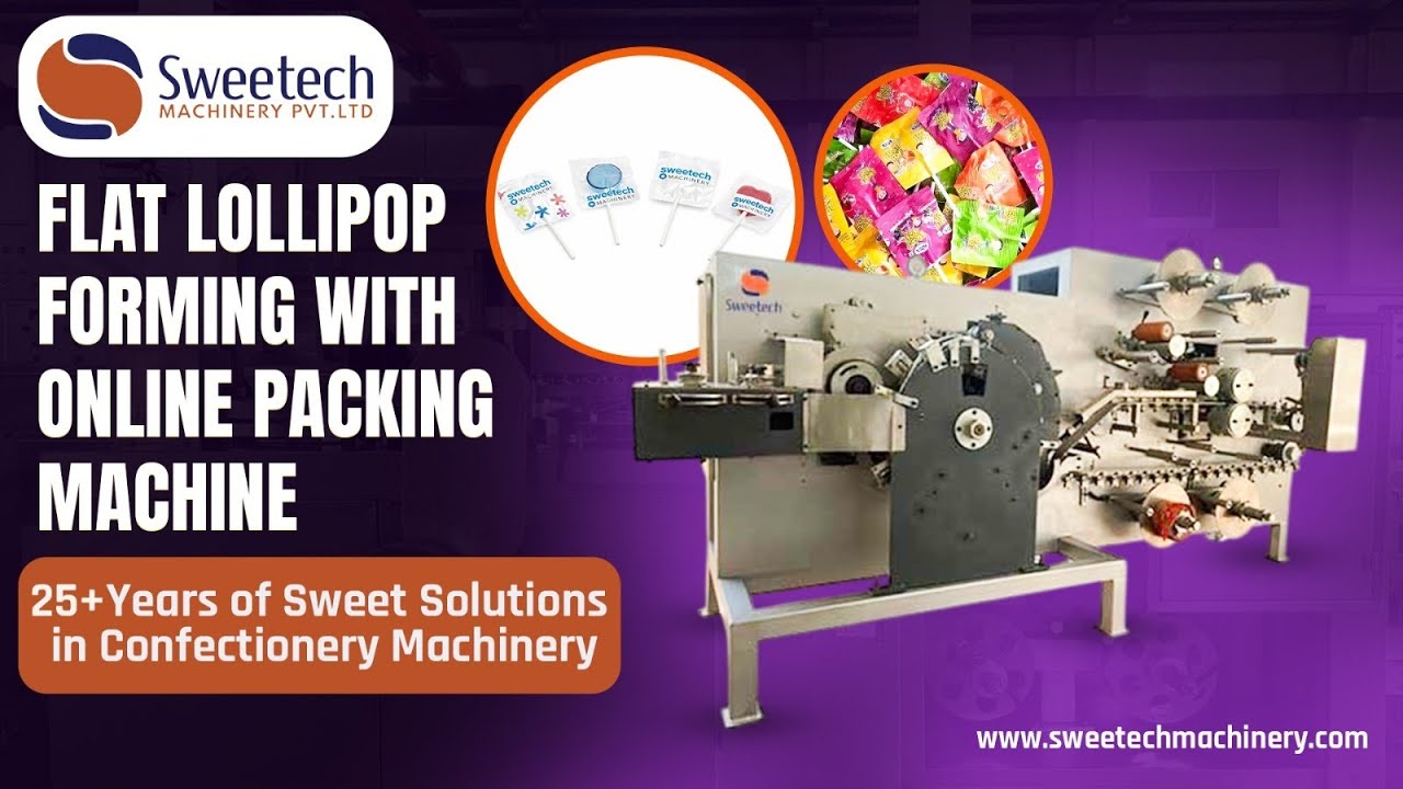 Flat Lollipop Making & Packing Machine 🍭 | Full Working Demo #candymakingmachine  #packingmachine