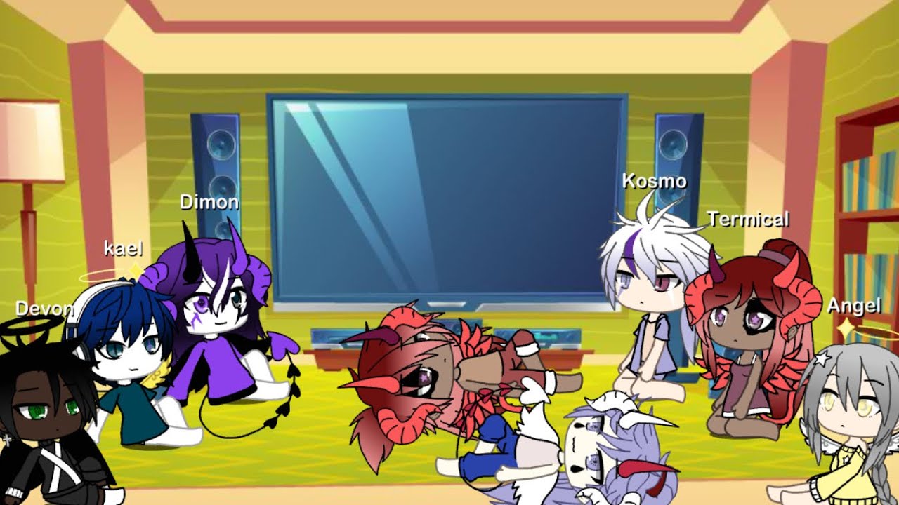 Dimon e amigos reagem ao rap do sasuke (a maldição do ódio) #gacha #7mzhits #sasuke #react 
