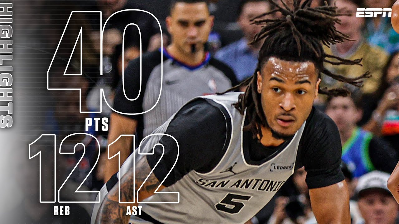 40-PT TRIPLE DOUBLE 😤 Stephon Castle TAKES OVER in Spurs' win vs. Mavericks 🔥 | NBA on ESPN