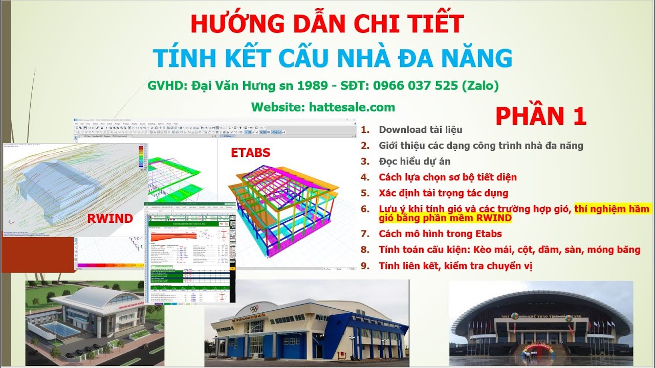 Tính kết cấu nhà ĐA NĂNG BTCT + Kèo thép theo TCVN 2737-2023- Phần 1