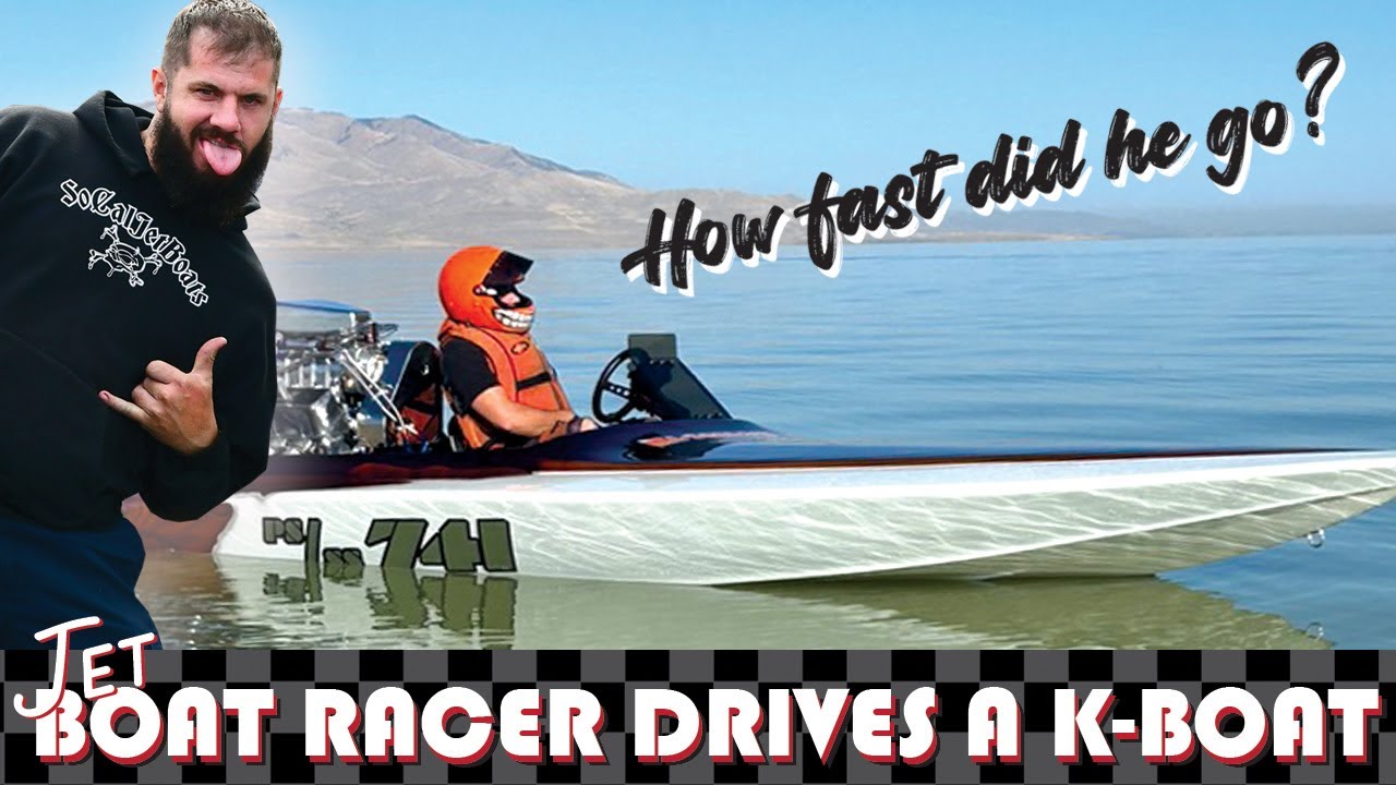 Jet boat racer drives a K-Boat