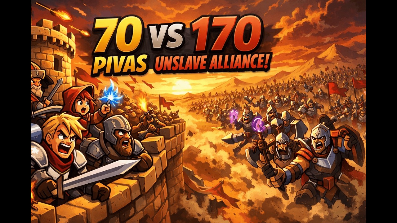 Castle Defense! 70 Pivas vs 170 Unslave Alliance l Shotcaller POV!