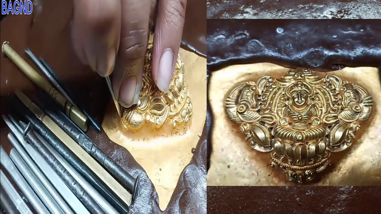 Gold Lakshmi and Peacock making | 22k Gold antique Naksha design Bangalore @grammygoldofficial