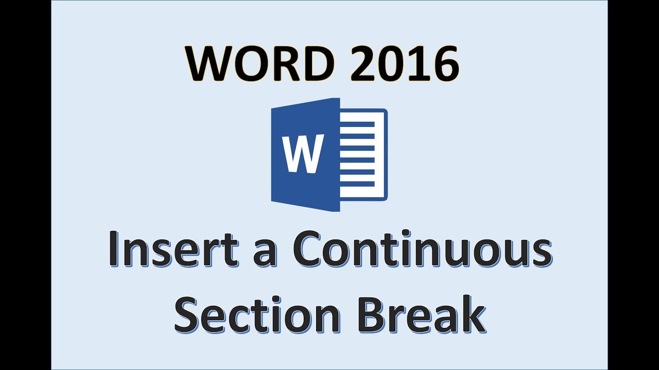 Word 2016 - Continuous Section Break - How To Insert Continuous Section Breaks on Page in MS 365 Add