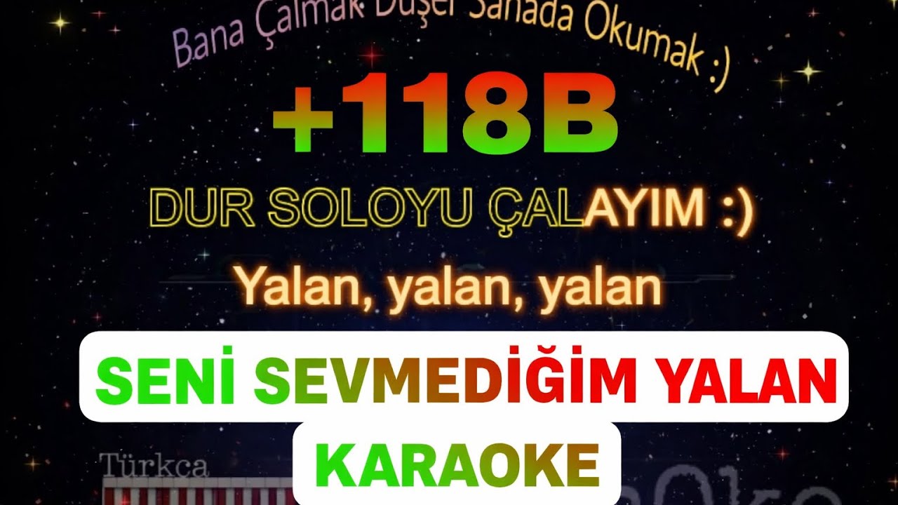 Seni Sevmedigim Yalan arabeks karaoke (İbrahim Tatlıses)Türkçe Piano Karaoke