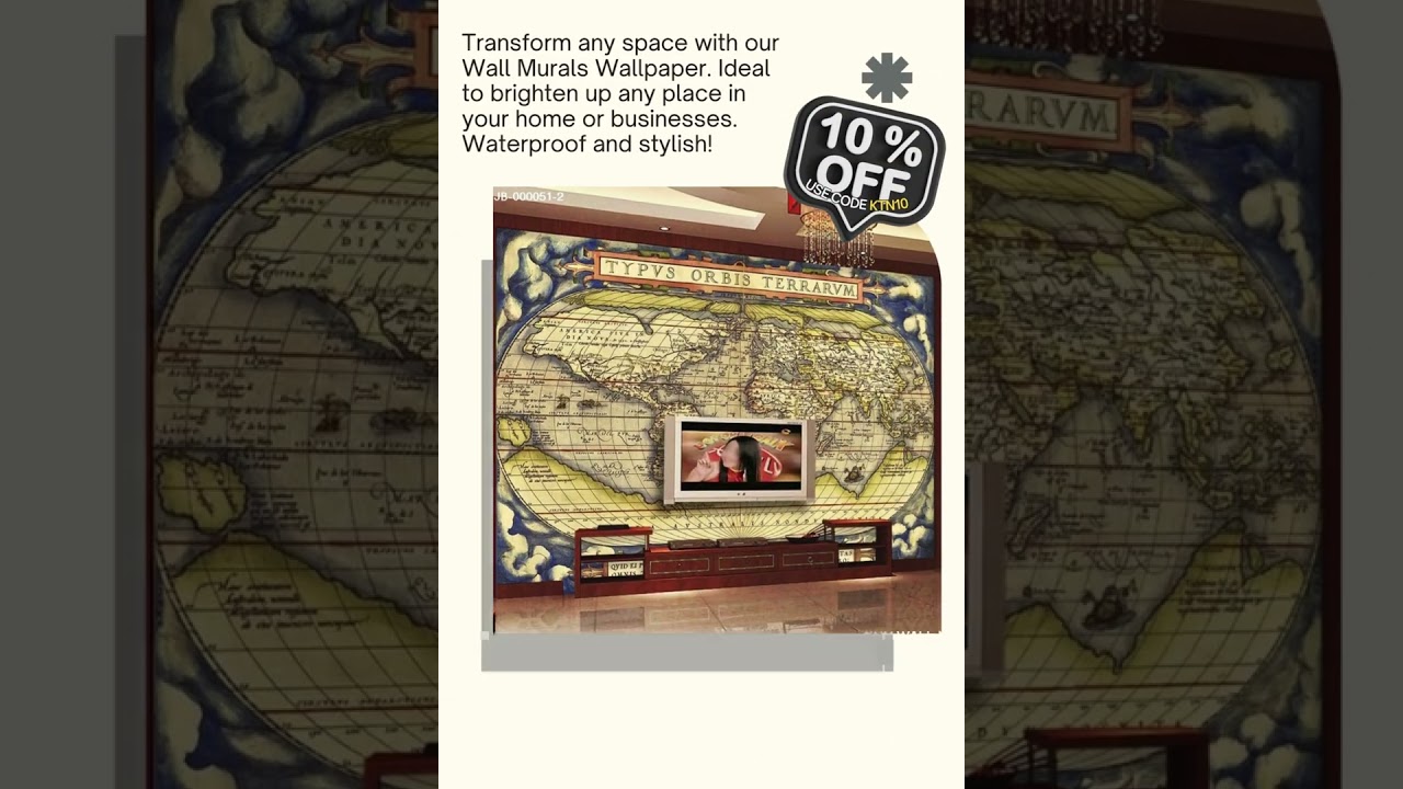 Old Map Latin World Design Art Wall Murals! 🌍📜  #homedecor #idecoroom