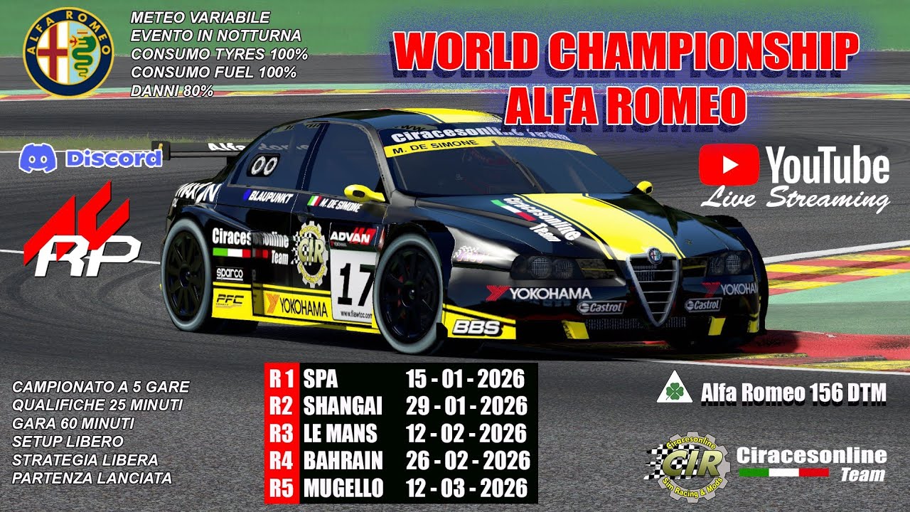 ASSETTO CORSA PC -  W.C. Alfa Romeo 156 DTM Gara 4/5 Bahrain