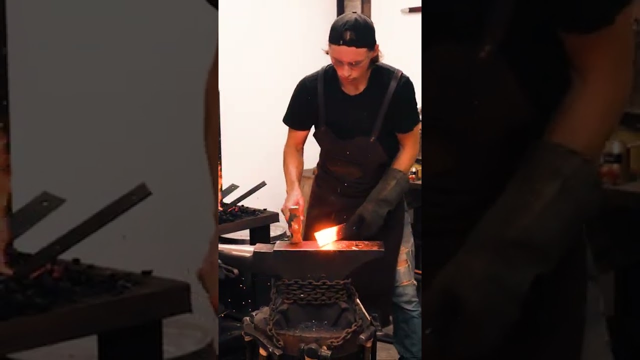 Forging a Tools from White Hot Steel - Sparks Flying!