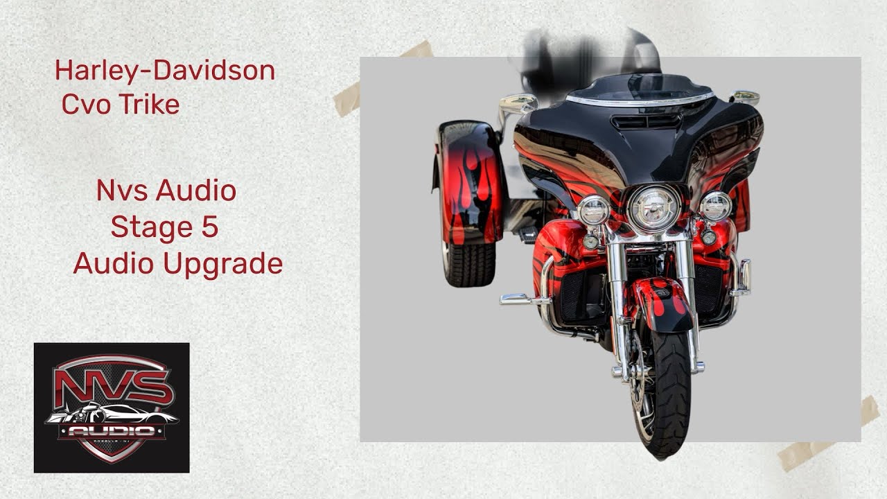Harley Davidson CVO Trike in for a wiring rescue and a NVS Audio stage 5 audio upgrade with tens .