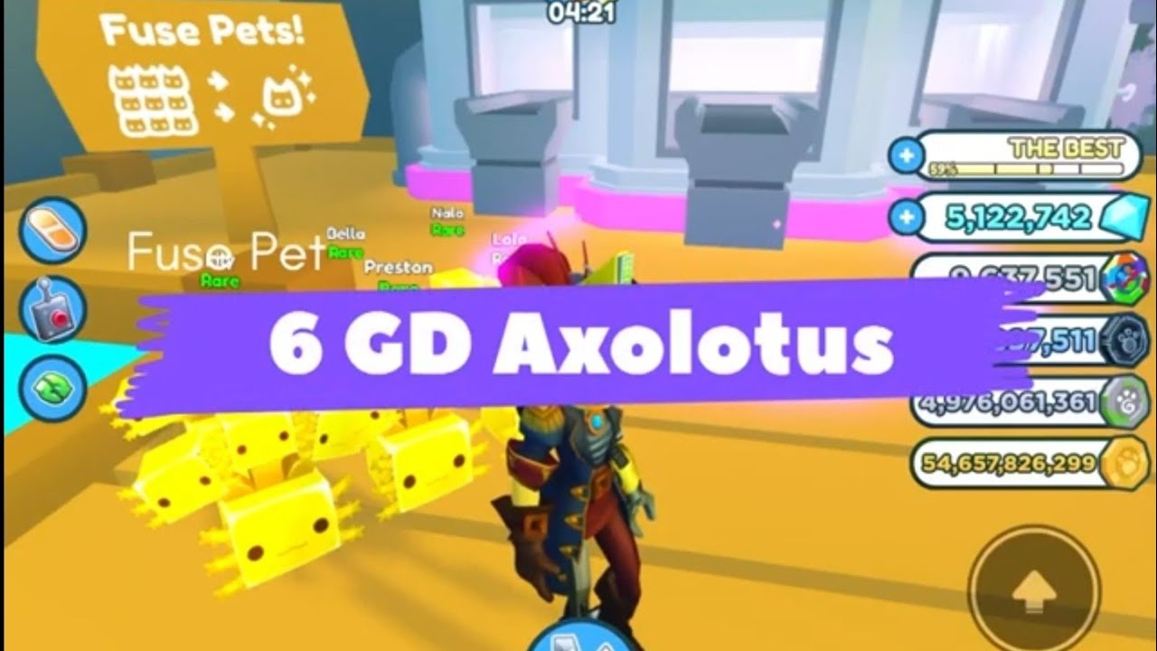 [Pet Simulator] Fuse Pet / 6 GD Axolotus / Hidden 1 RB Axolotus