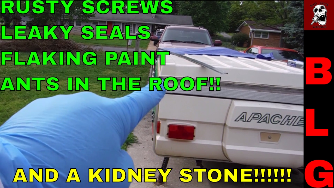 SCREW IT! ROOF TRIM, SEALS, STAINLESS SCREWS 78 APACHE POP UP CAMPER PROJECT