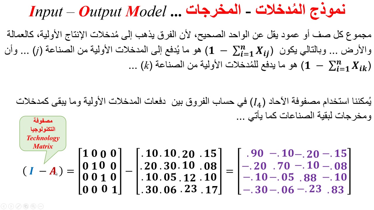 نموذج المُدخلات والمُخرجات  Input Output Model