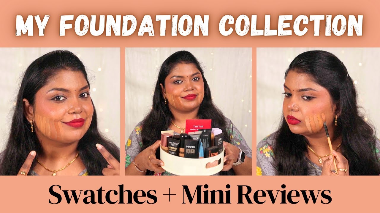 Swatching All My Foundations for Brown Skin | Foundation Shades For Dusky Skin