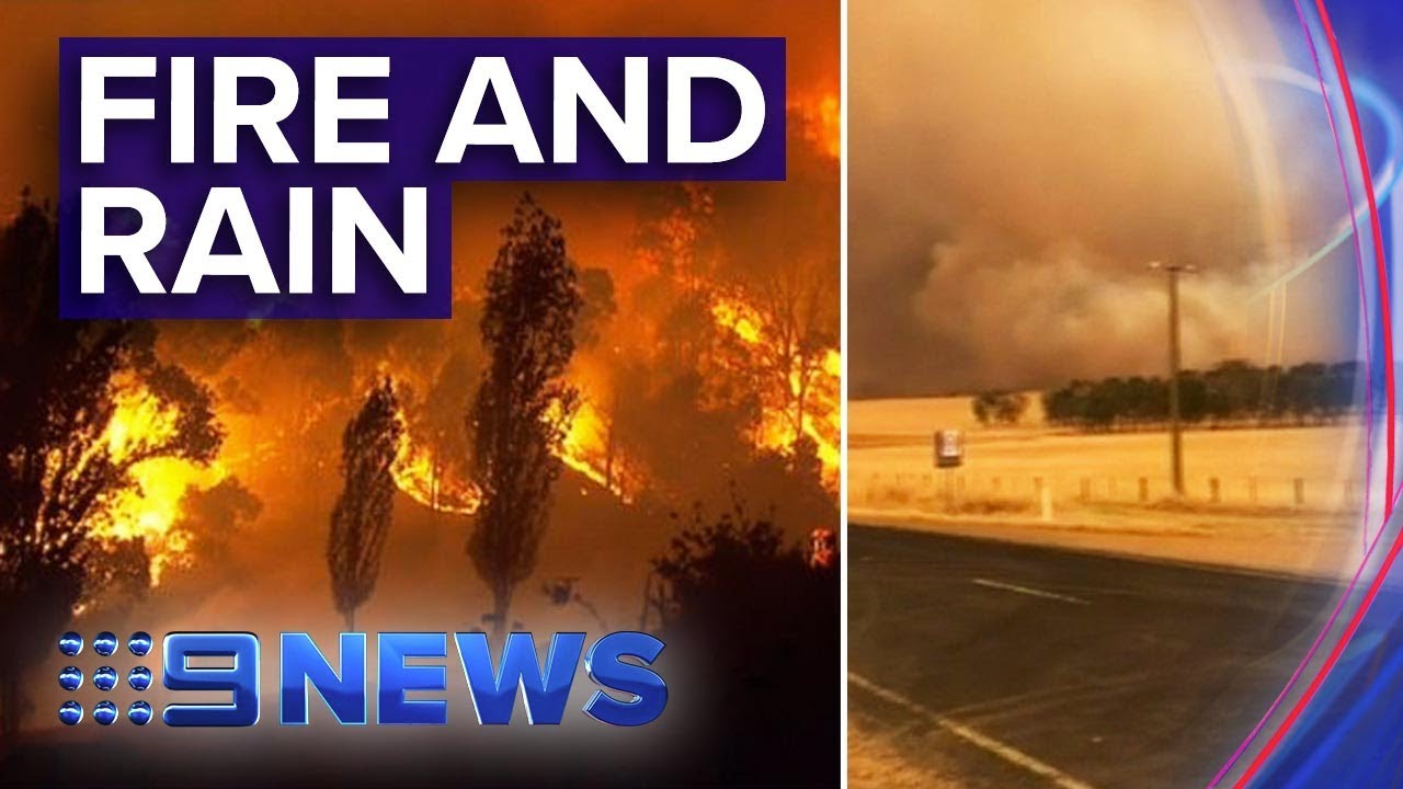 Australian bushfire towns wake to rain, threat of mega-fire looms | Nine News Australia