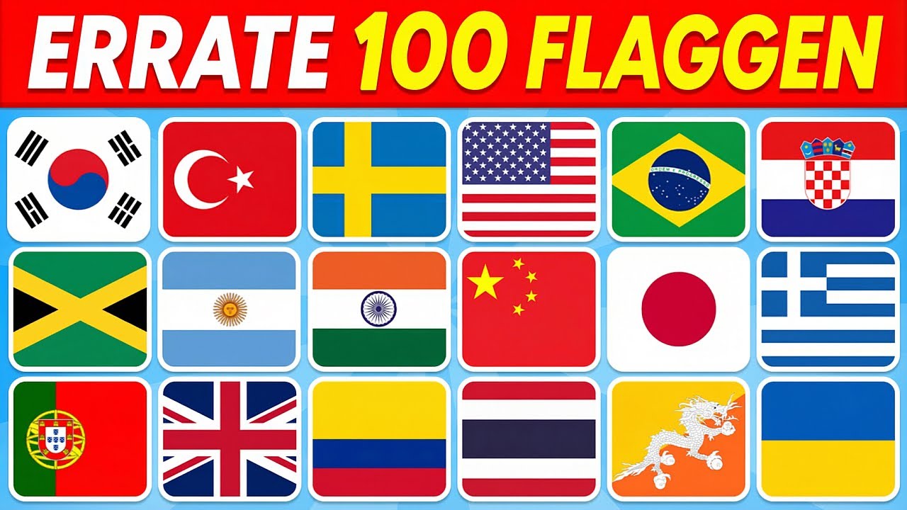 Errate das Land anhand der Flagge 🚩🤔 | Welt-Flaggen-Quiz