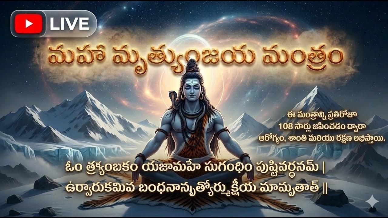 ప్రతిరోజూ ఈ మంత్రం 108 సార్లు వింటే అపమృత్యు భయం తొలగి ఆరోగ్యం లభిస్తుంది | Maha Mrityunjaya Mantra