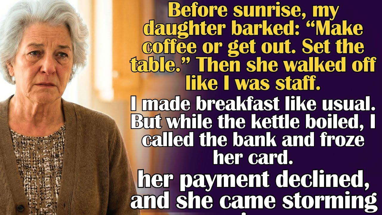 Before Sunrise My Daughter Barked, ‘Make Coffee, Set The Table’—I Smiled, Then Froze Her Card