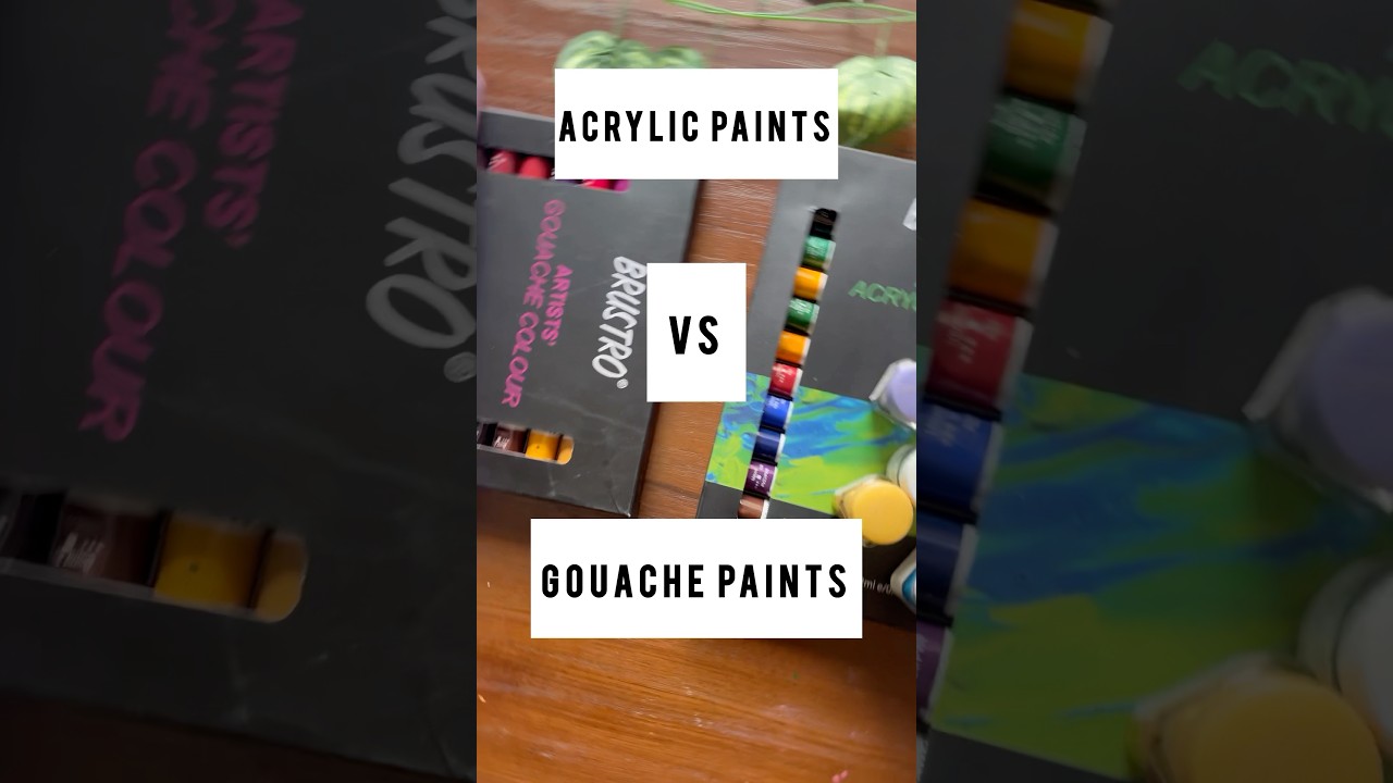 Acrylic vs Gouache paints #shabarts #youtubeshorts #acrylicpaint #gouachepaint #paintingforbeginners