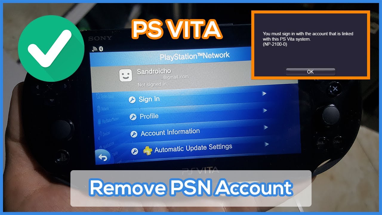 How to Disconnect / Remove PSN Account from PS VITA - Error NP-2100-3