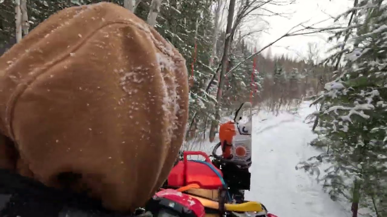 Part 2: scrape the snow with a honda quad on tracks