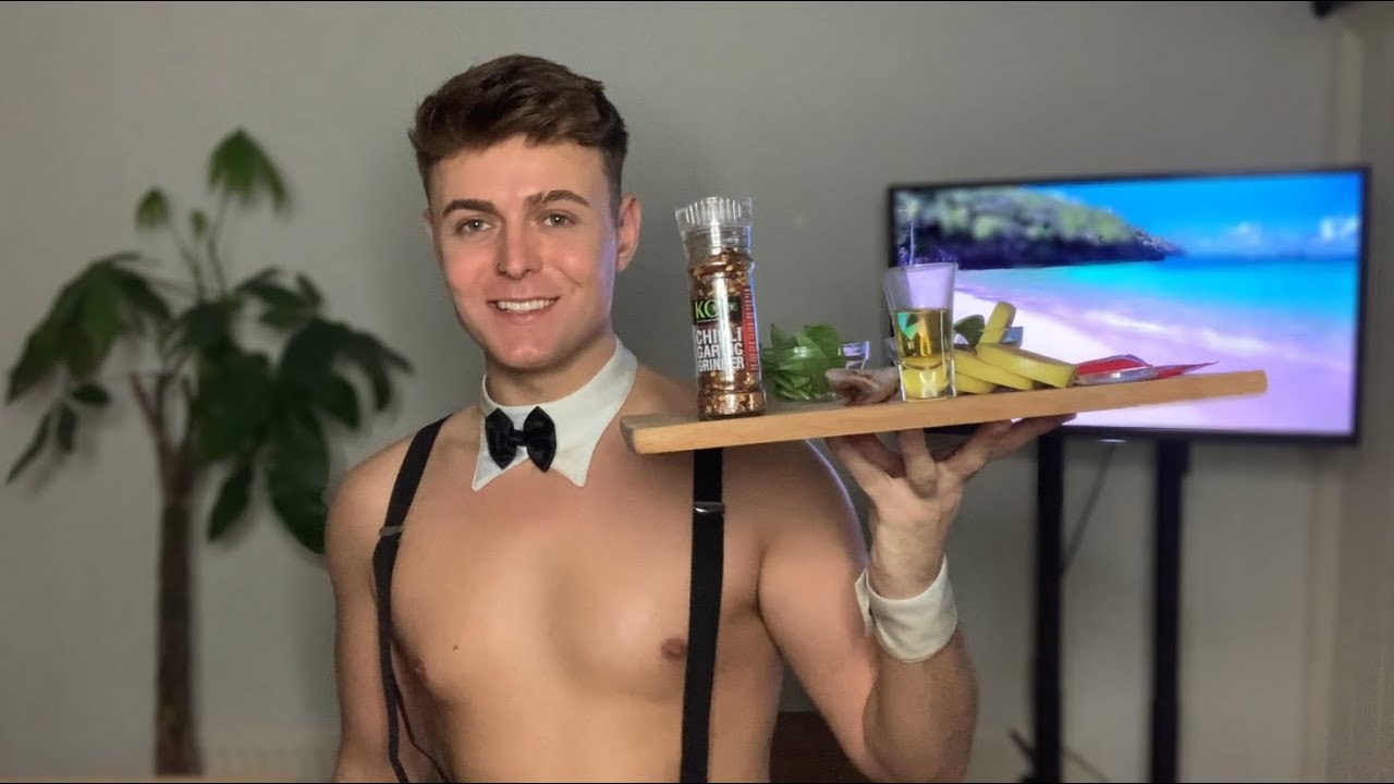 ASMR Topless butler roleplay // Soft speaking // Close up, personal attention