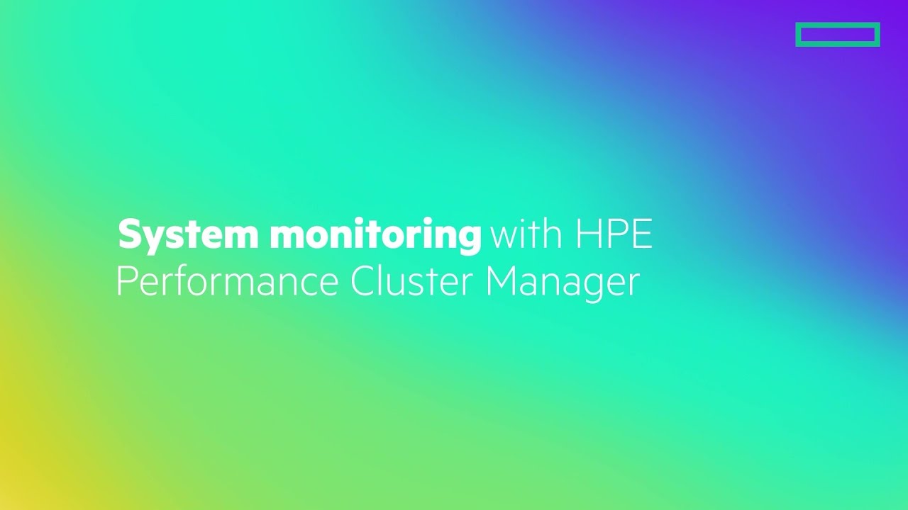 System monitoring with HPE Performance Cluster Manager