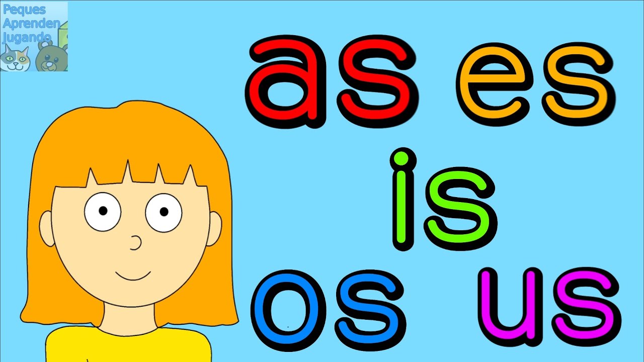 S&iacute;labas inversas para ni&ntilde;os AS ES IS OS US para ni&ntilde;os  Aprender a leer con Peques Aprenden Jugando