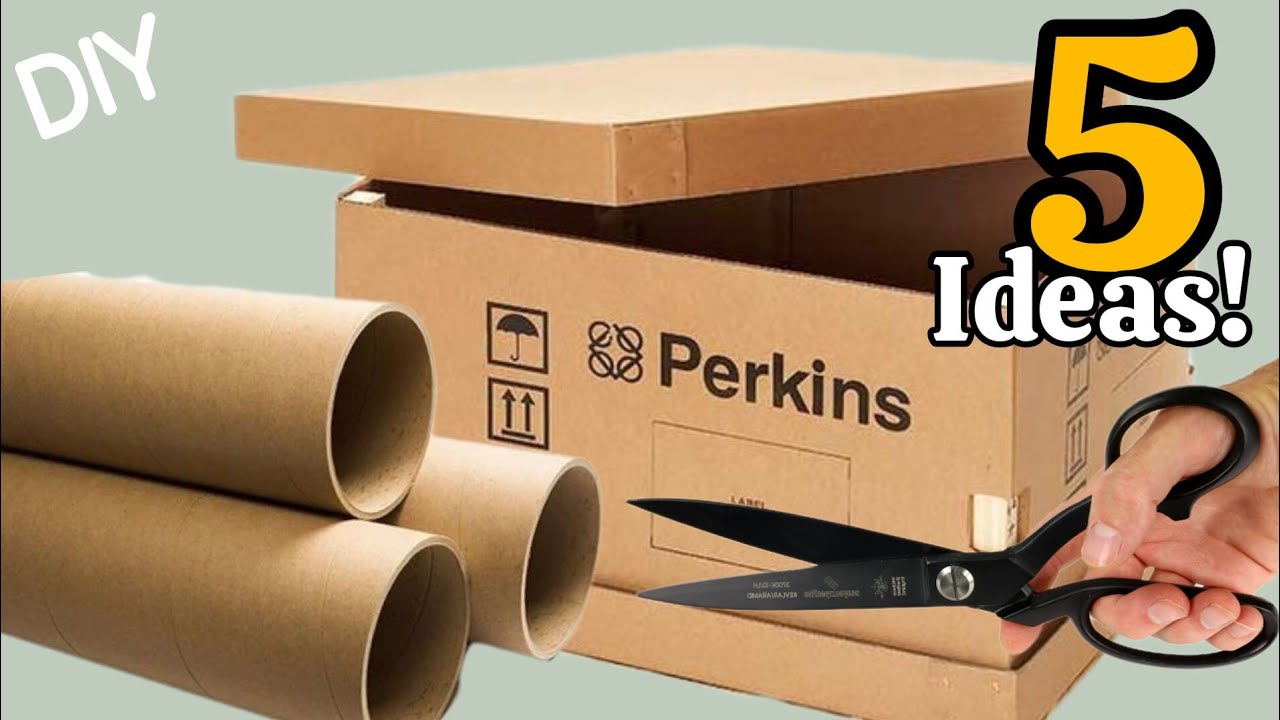 Cardboard Magic:  5 Transform Rolls & Boxes into Elegant Home Decor | DIY Upcycling Ideas