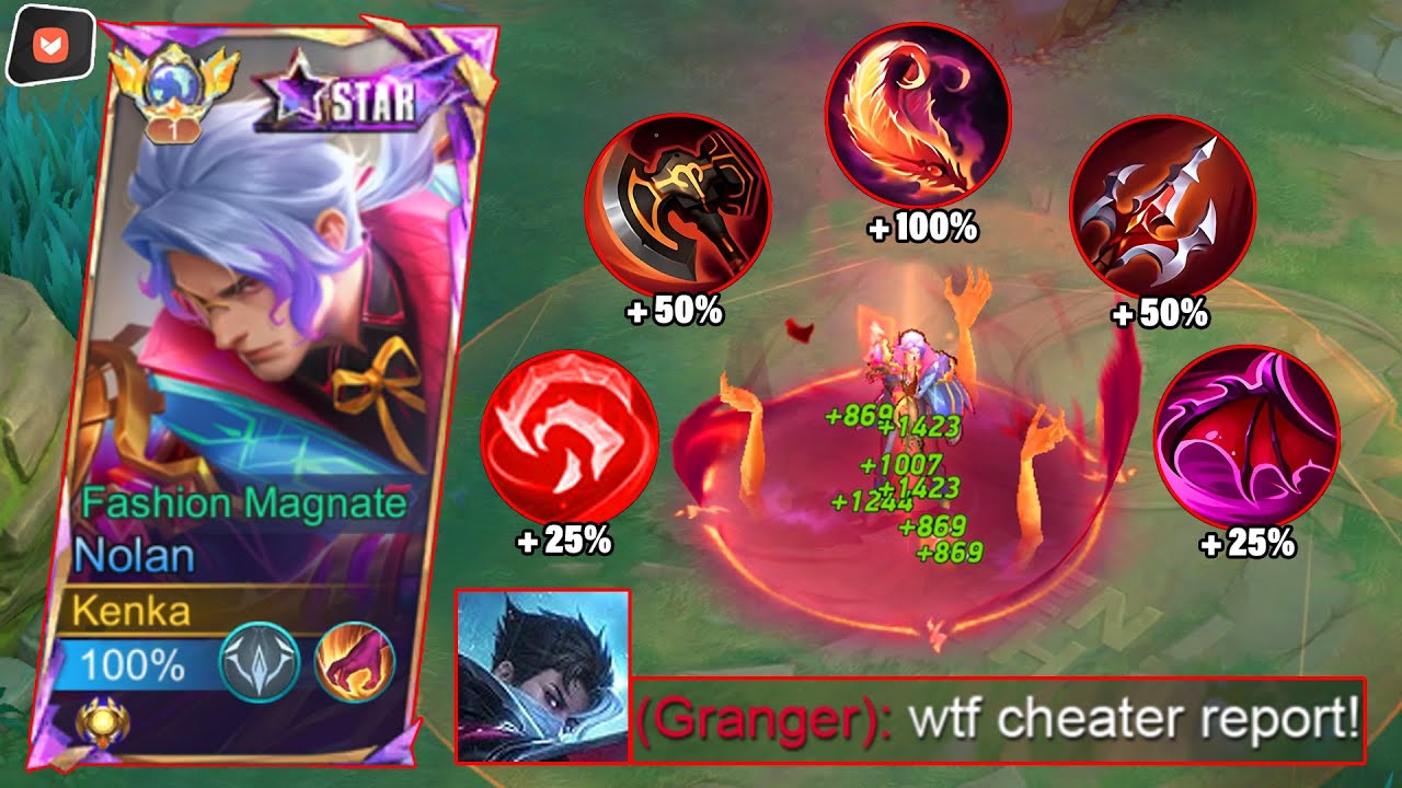 NOLAN NEW RED LIFESTEAL CHEAT DAMAGE BUILD! THE BEST ABNORMAL TRICK TO DOMINATE!? 😱 - MLBB