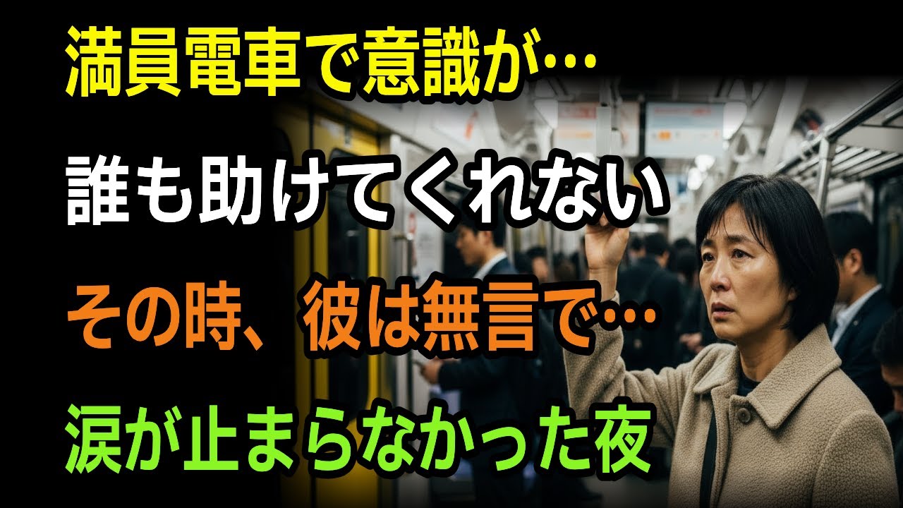 【感動実話】満員電車で倒れかけた私…無言の優しさに救われた夜｜涙が止まらなかった理由