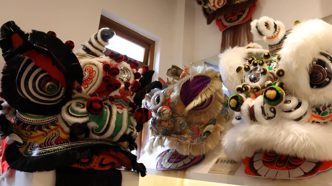 醒獅獅頭欣賞，紙紮工藝，廣東獅，佛山獅，鶴山獅，來自佛山龍獅文創館