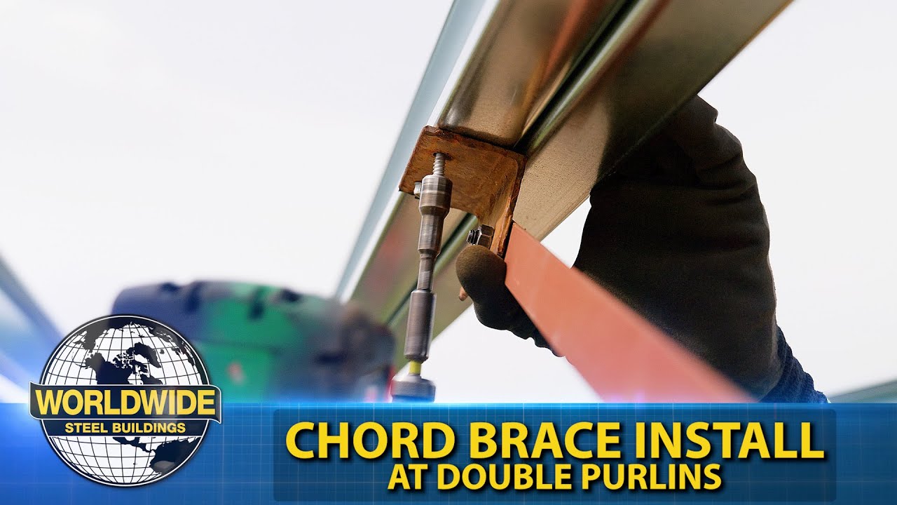 Steel Building Chord Brace at Double Purlin or Girt Install - How To DIY Steel Building