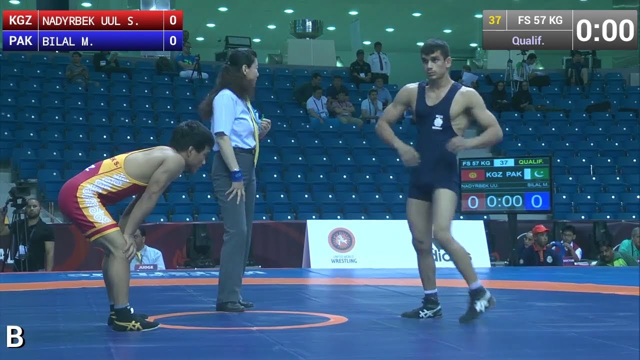 Qualification:  Samat NADYRBEK UULU (KGZ) df. Muhammad BILAL (PAK) by TF, 12-0
