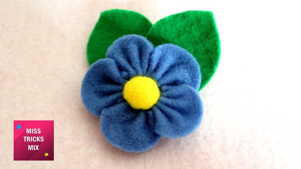 Felt Flower #4 - DIY : How to make easy Felt Flower / Spring Crafts.