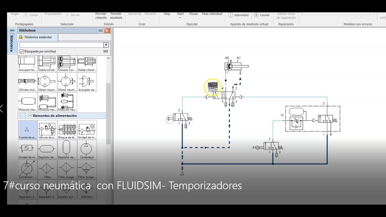 7#curso neumática  con FLUIDSIM  Temporizadores