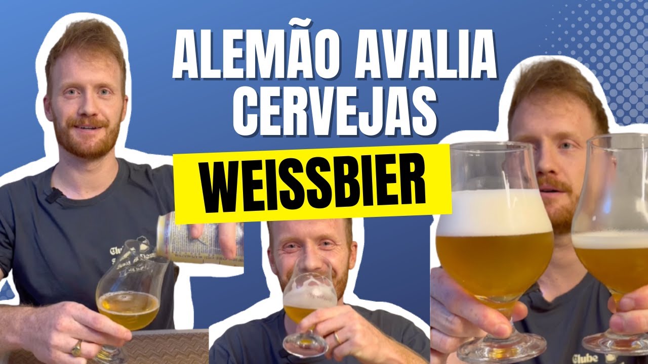 Meu marido alemão prova cervejas de trigo que achamos no Brasil