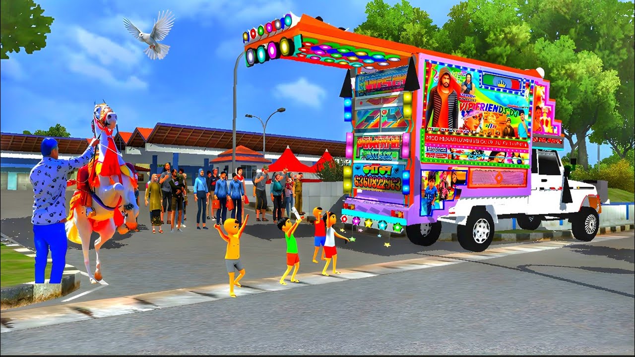 DJ ki pickup wala game !! DJ ki gadi ke piche public ka dance !! बस सिम्युलेटर इंडोनेशियापब्लिक डांस